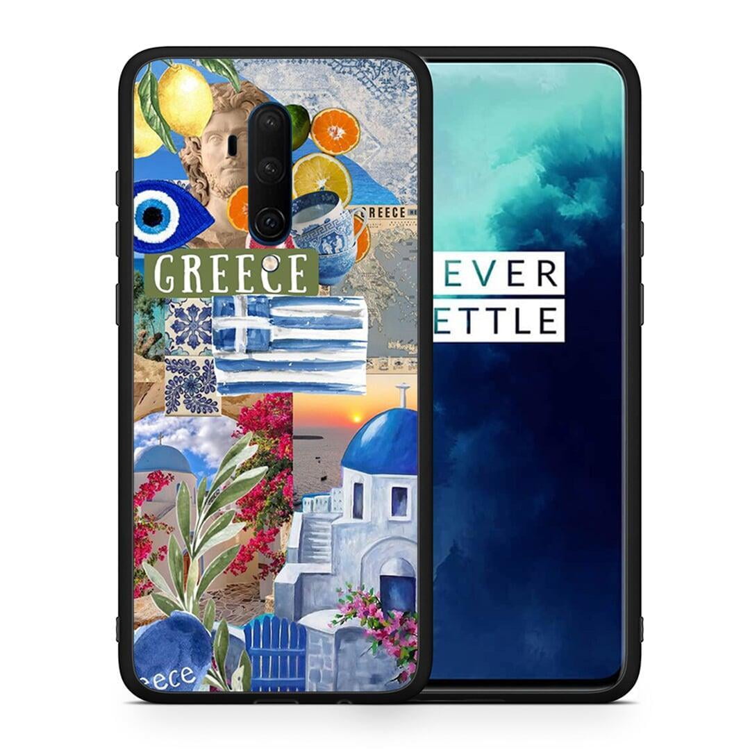 Θήκη OnePlus 7T Pro All Greek από τη Smartfits με σχέδιο στο πίσω μέρος και μαύρο περίβλημα | OnePlus 7T Pro All Greek case with colorful back and black bezels