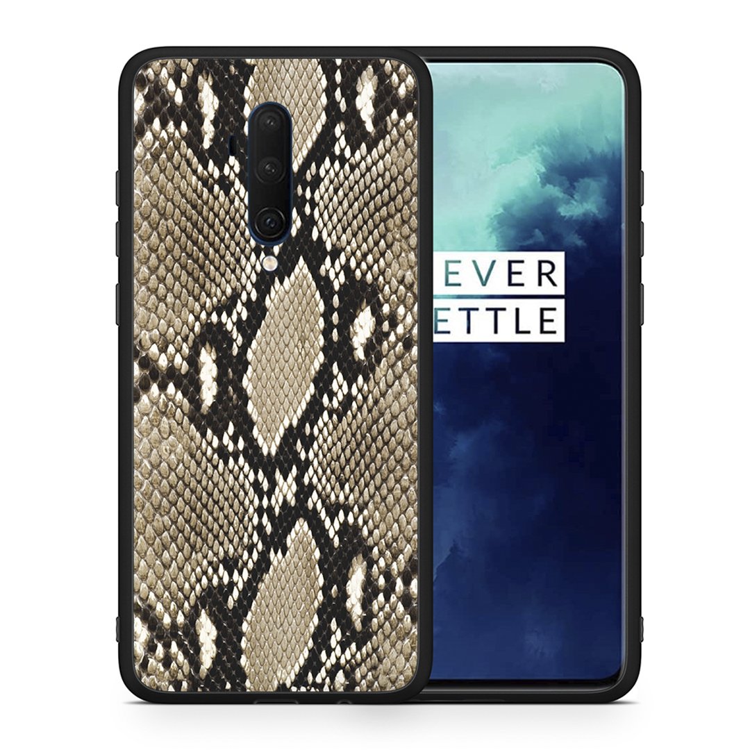 Θήκη OnePlus 7T Pro Fashion Snake Animal από τη Smartfits με σχέδιο στο πίσω μέρος και μαύρο περίβλημα | OnePlus 7T Pro Fashion Snake Animal case with colorful back and black bezels