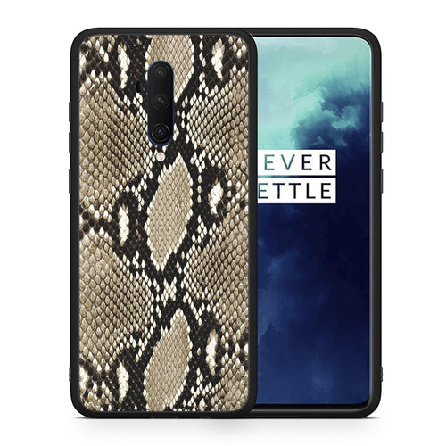 Θήκη OnePlus 7T Pro Fashion Snake Animal από τη Smartfits με σχέδιο στο πίσω μέρος και μαύρο περίβλημα | OnePlus 7T Pro Fashion Snake Animal case with colorful back and black bezels