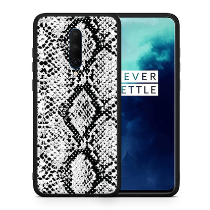 Θήκη OnePlus 7T Pro White Snake Animal από τη Smartfits με σχέδιο στο πίσω μέρος και μαύρο περίβλημα | OnePlus 7T Pro White Snake Animal case with colorful back and black bezels