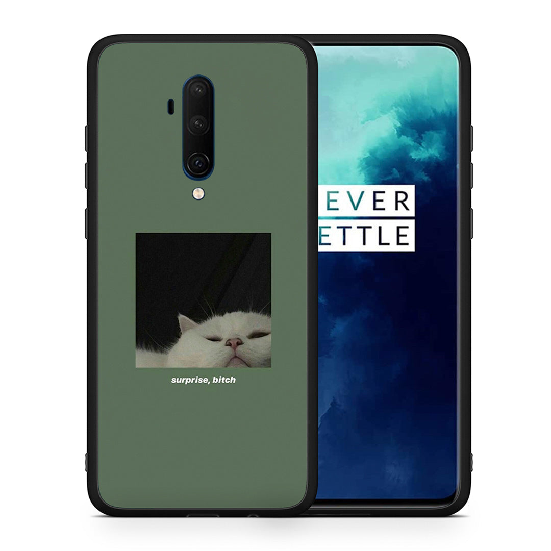 Θήκη OnePlus 7T Pro Bitch Surprise από τη Smartfits με σχέδιο στο πίσω μέρος και μαύρο περίβλημα | OnePlus 7T Pro Bitch Surprise case with colorful back and black bezels