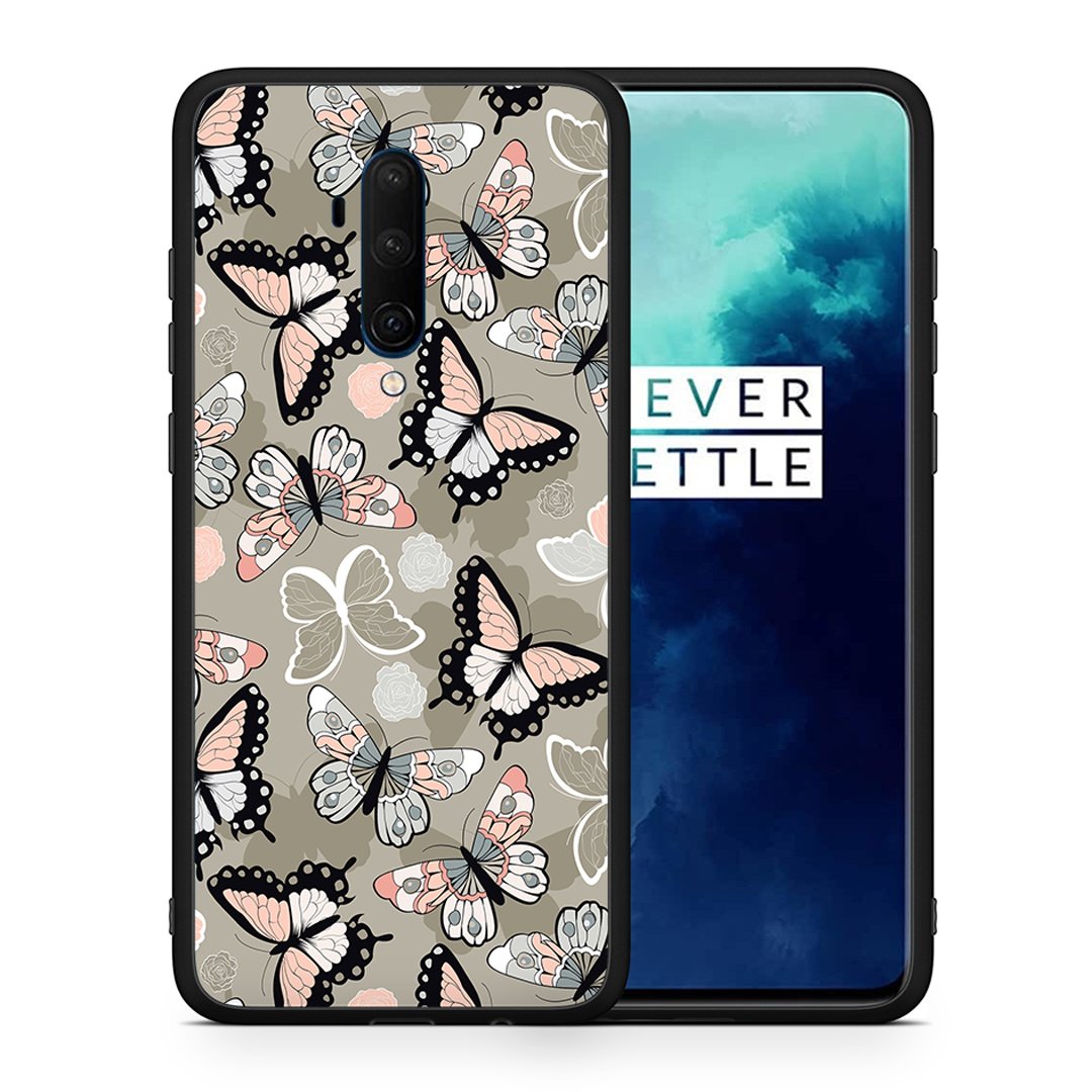 Θήκη OnePlus 7T Pro Butterflies Boho από τη Smartfits με σχέδιο στο πίσω μέρος και μαύρο περίβλημα | OnePlus 7T Pro Butterflies Boho case with colorful back and black bezels