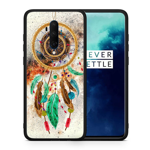 Θήκη OnePlus 7T Pro DreamCatcher Boho από τη Smartfits με σχέδιο στο πίσω μέρος και μαύρο περίβλημα | OnePlus 7T Pro DreamCatcher Boho case with colorful back and black bezels