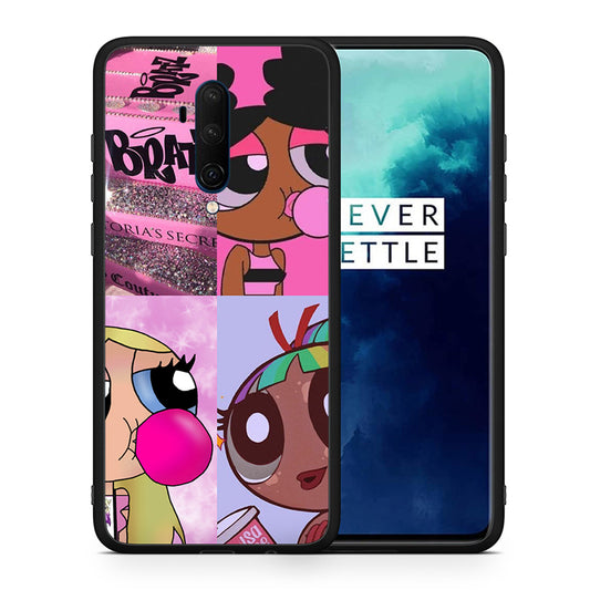 Θήκη Αγίου Βαλεντίνου OnePlus 7T Pro Bubble Girls από τη Smartfits με σχέδιο στο πίσω μέρος και μαύρο περίβλημα | OnePlus 7T Pro Bubble Girls case with colorful back and black bezels