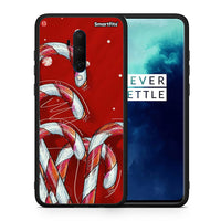 Thumbnail for Θήκη OnePlus 7T Pro Candy Cane από τη Smartfits με σχέδιο στο πίσω μέρος και μαύρο περίβλημα | OnePlus 7T Pro Candy Cane case with colorful back and black bezels