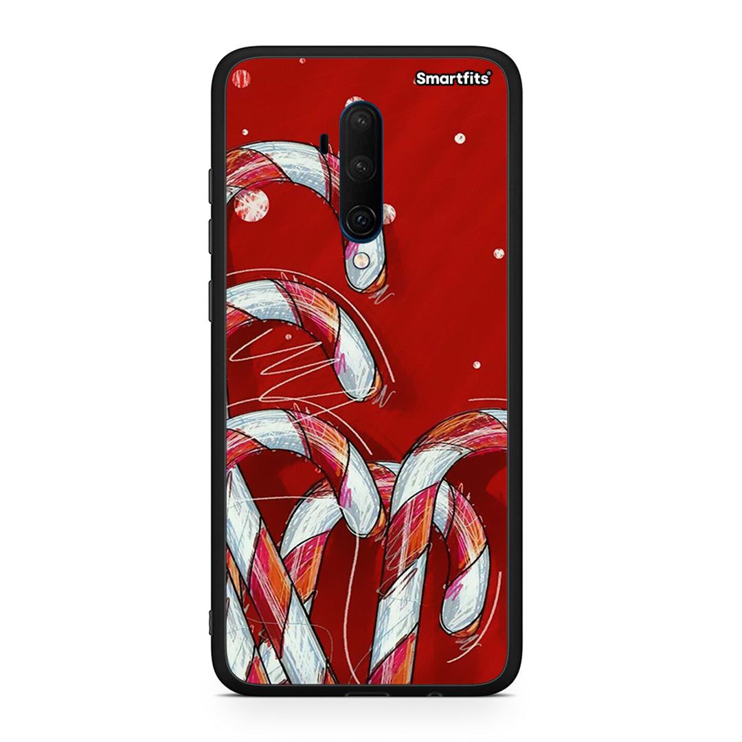 OnePlus 7T Pro Candy Cane θήκη από τη Smartfits με σχέδιο στο πίσω μέρος και μαύρο περίβλημα | Smartphone case with colorful back and black bezels by Smartfits