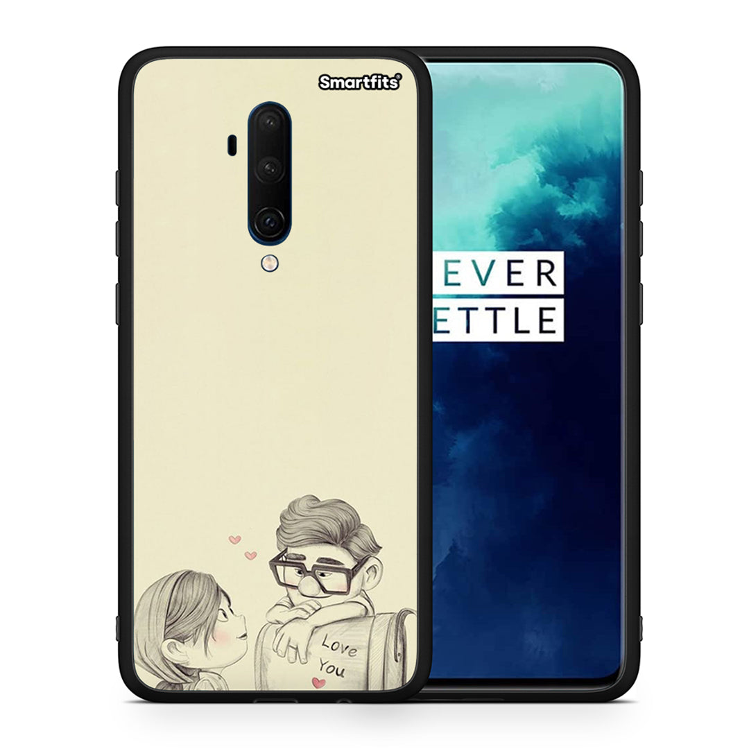 Θήκη OnePlus 7T Pro Carl And Ellie από τη Smartfits με σχέδιο στο πίσω μέρος και μαύρο περίβλημα | OnePlus 7T Pro Carl And Ellie case with colorful back and black bezels