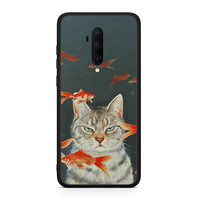 Thumbnail for OnePlus 7T Pro Cat Goldfish θήκη από τη Smartfits με σχέδιο στο πίσω μέρος και μαύρο περίβλημα | Smartphone case with colorful back and black bezels by Smartfits