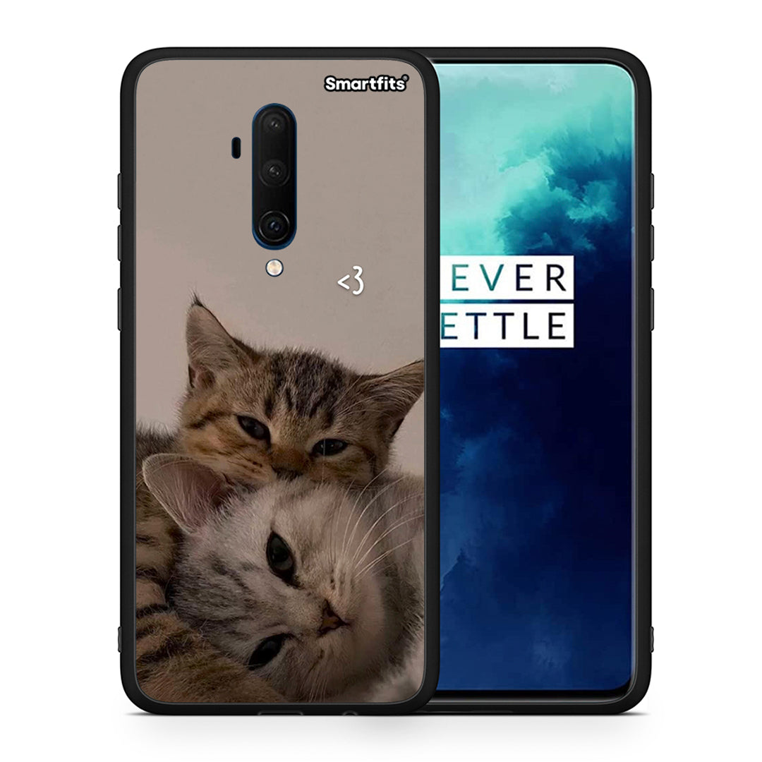 Θήκη OnePlus 7T Pro Cats In Love από τη Smartfits με σχέδιο στο πίσω μέρος και μαύρο περίβλημα | OnePlus 7T Pro Cats In Love case with colorful back and black bezels