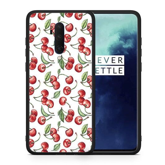 Θήκη OnePlus 7T Pro Cherry Summer από τη Smartfits με σχέδιο στο πίσω μέρος και μαύρο περίβλημα | OnePlus 7T Pro Cherry Summer case with colorful back and black bezels