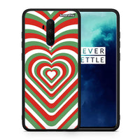 Thumbnail for Θήκη OnePlus 7T Pro Christmas Hearts από τη Smartfits με σχέδιο στο πίσω μέρος και μαύρο περίβλημα | OnePlus 7T Pro Christmas Hearts case with colorful back and black bezels