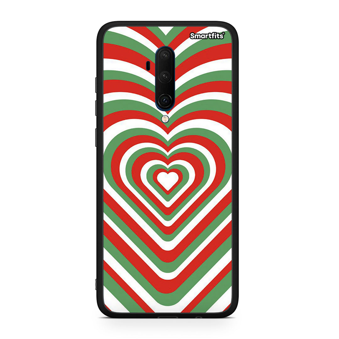 OnePlus 7T Pro Christmas Hearts θήκη από τη Smartfits με σχέδιο στο πίσω μέρος και μαύρο περίβλημα | Smartphone case with colorful back and black bezels by Smartfits