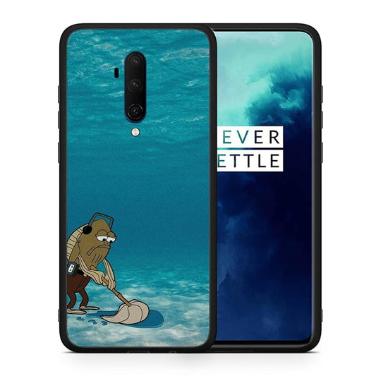 Θήκη OnePlus 7T Pro Clean The Ocean από τη Smartfits με σχέδιο στο πίσω μέρος και μαύρο περίβλημα | OnePlus 7T Pro Clean The Ocean case with colorful back and black bezels