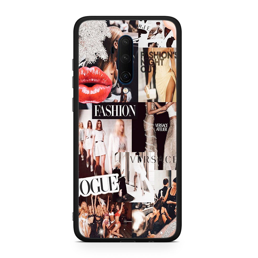 OnePlus 7T Pro Collage Fashion Θήκη Αγίου Βαλεντίνου από τη Smartfits με σχέδιο στο πίσω μέρος και μαύρο περίβλημα | Smartphone case with colorful back and black bezels by Smartfits