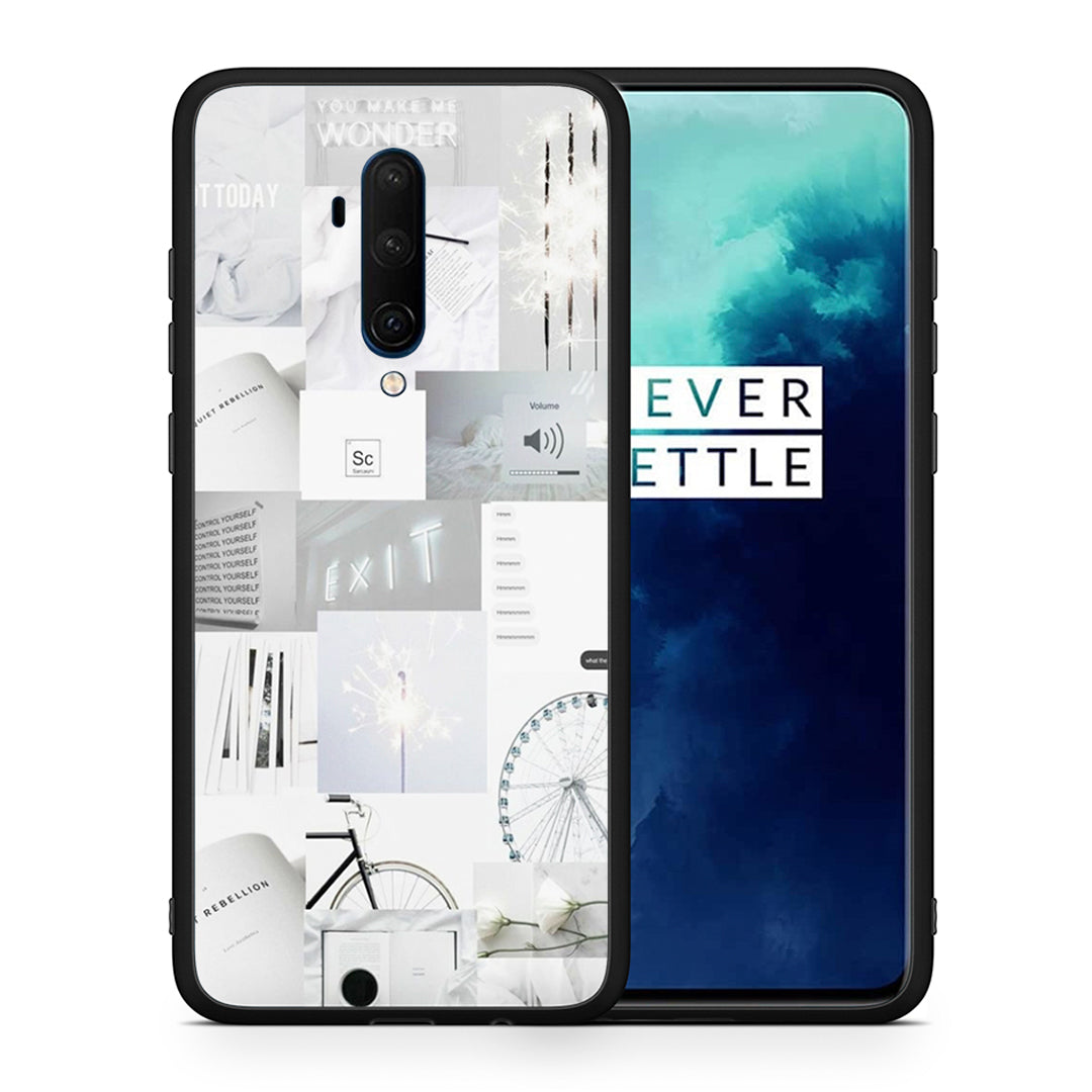 Θήκη Αγίου Βαλεντίνου OnePlus 7T Pro Collage Make Me Wonder από τη Smartfits με σχέδιο στο πίσω μέρος και μαύρο περίβλημα | OnePlus 7T Pro Collage Make Me Wonder case with colorful back and black bezels