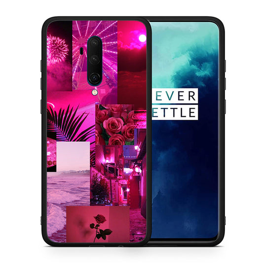 Θήκη Αγίου Βαλεντίνου OnePlus 7T Pro Collage Red Roses από τη Smartfits με σχέδιο στο πίσω μέρος και μαύρο περίβλημα | OnePlus 7T Pro Collage Red Roses case with colorful back and black bezels