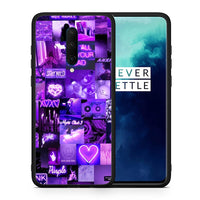 Thumbnail for Θήκη Αγίου Βαλεντίνου OnePlus 7T Pro Collage Stay Wild από τη Smartfits με σχέδιο στο πίσω μέρος και μαύρο περίβλημα | OnePlus 7T Pro Collage Stay Wild case with colorful back and black bezels