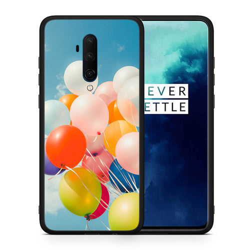 Θήκη OnePlus 7T Pro Colorful Balloons από τη Smartfits με σχέδιο στο πίσω μέρος και μαύρο περίβλημα | OnePlus 7T Pro Colorful Balloons case with colorful back and black bezels