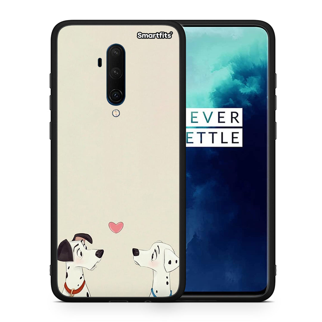 Θήκη OnePlus 7T Pro Dalmatians Love από τη Smartfits με σχέδιο στο πίσω μέρος και μαύρο περίβλημα | OnePlus 7T Pro Dalmatians Love case with colorful back and black bezels