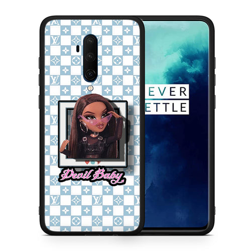 Θήκη Αγίου Βαλεντίνου OnePlus 7T Pro Devil Baby από τη Smartfits με σχέδιο στο πίσω μέρος και μαύρο περίβλημα | OnePlus 7T Pro Devil Baby case with colorful back and black bezels