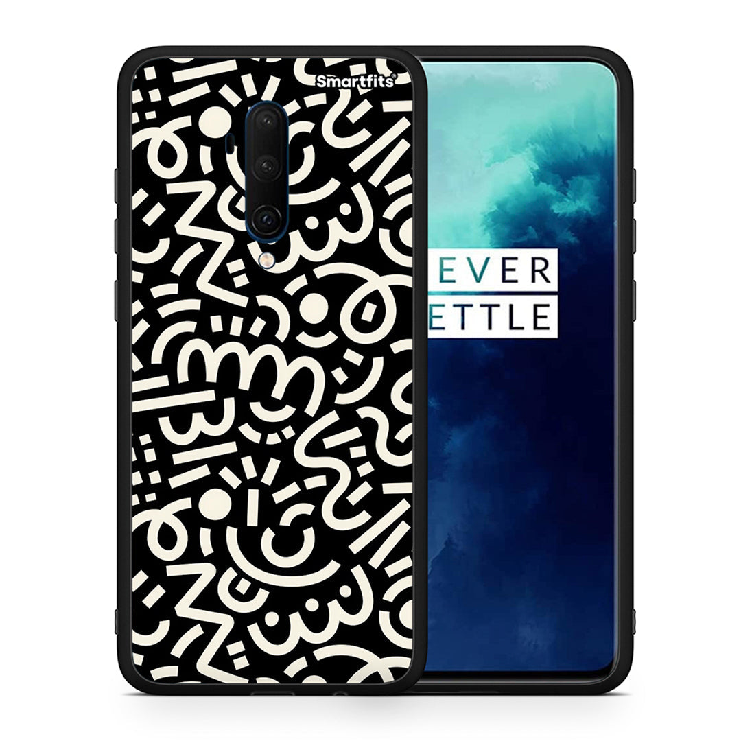 Θήκη OnePlus 7T Pro Doodle Art από τη Smartfits με σχέδιο στο πίσω μέρος και μαύρο περίβλημα | OnePlus 7T Pro Doodle Art case with colorful back and black bezels