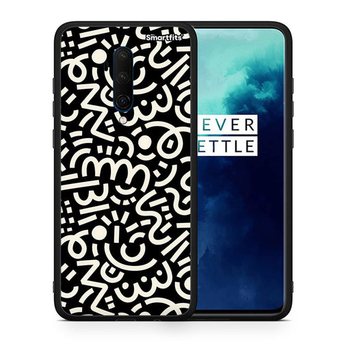 Θήκη OnePlus 7T Pro Doodle Art από τη Smartfits με σχέδιο στο πίσω μέρος και μαύρο περίβλημα | OnePlus 7T Pro Doodle Art case with colorful back and black bezels