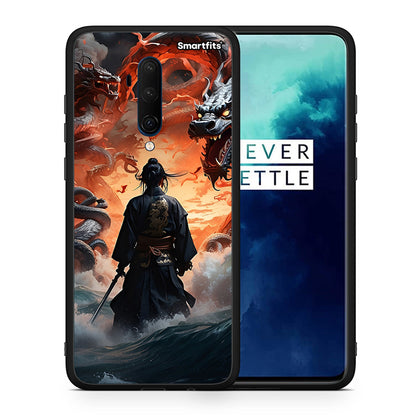 Θήκη OnePlus 7T Pro Dragons Fight από τη Smartfits με σχέδιο στο πίσω μέρος και μαύρο περίβλημα | OnePlus 7T Pro Dragons Fight case with colorful back and black bezels