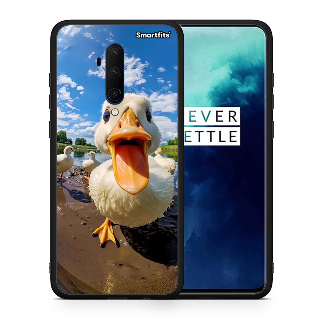 Θήκη OnePlus 7T Pro Duck Face από τη Smartfits με σχέδιο στο πίσω μέρος και μαύρο περίβλημα | OnePlus 7T Pro Duck Face case with colorful back and black bezels