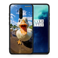 Thumbnail for Θήκη OnePlus 7T Pro Duck Face από τη Smartfits με σχέδιο στο πίσω μέρος και μαύρο περίβλημα | OnePlus 7T Pro Duck Face case with colorful back and black bezels