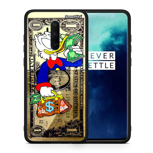 Θήκη OnePlus 7T Pro Duck Money από τη Smartfits με σχέδιο στο πίσω μέρος και μαύρο περίβλημα | OnePlus 7T Pro Duck Money case with colorful back and black bezels