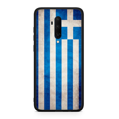 OnePlus 7T Pro Greek Flag θήκη από τη Smartfits με σχέδιο στο πίσω μέρος και μαύρο περίβλημα | Smartphone case with colorful back and black bezels by Smartfits