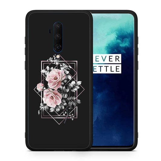 Θήκη OnePlus 7T Pro Frame Flower από τη Smartfits με σχέδιο στο πίσω μέρος και μαύρο περίβλημα | OnePlus 7T Pro Frame Flower case with colorful back and black bezels