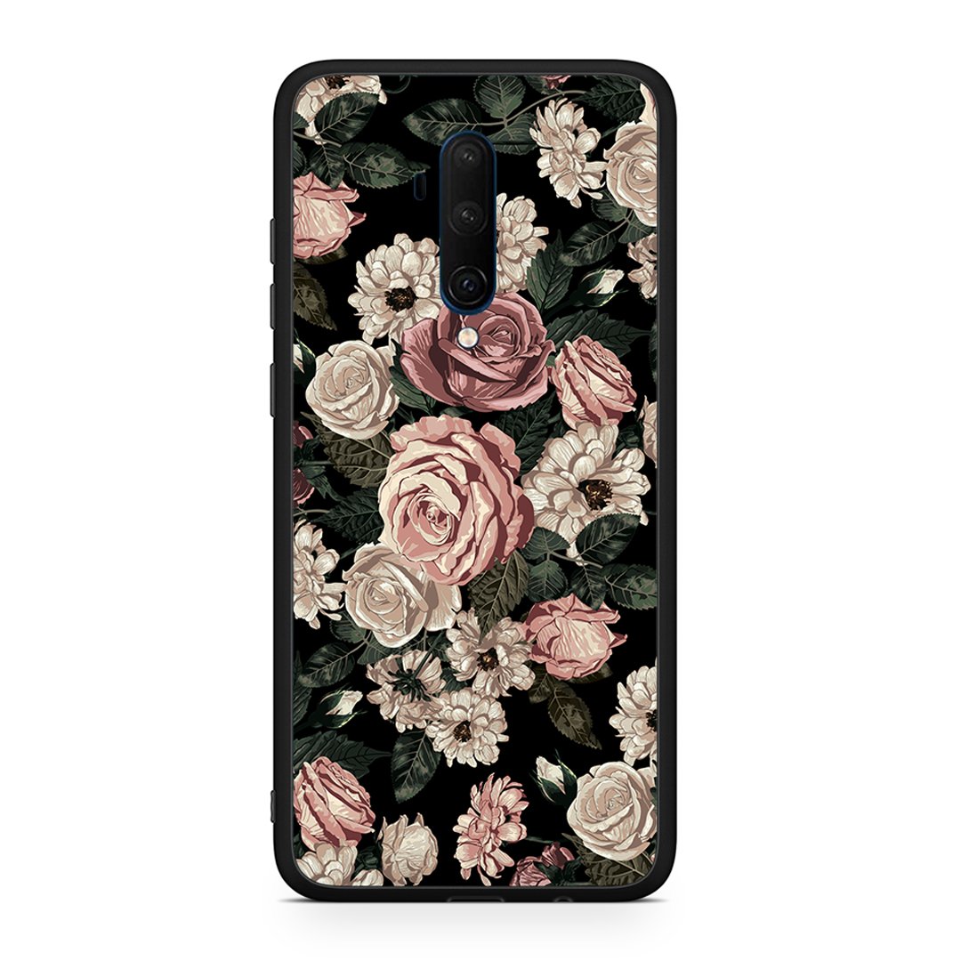OnePlus 7T Pro Wild Roses Flower θήκη από τη Smartfits με σχέδιο στο πίσω μέρος και μαύρο περίβλημα | Smartphone case with colorful back and black bezels by Smartfits