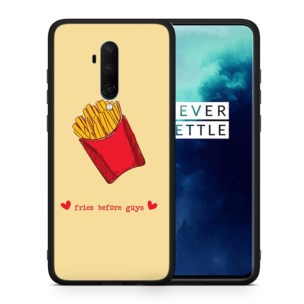 Θήκη Αγίου Βαλεντίνου OnePlus 7T Pro Fries Before Guys από τη Smartfits με σχέδιο στο πίσω μέρος και μαύρο περίβλημα | OnePlus 7T Pro Fries Before Guys case with colorful back and black bezels