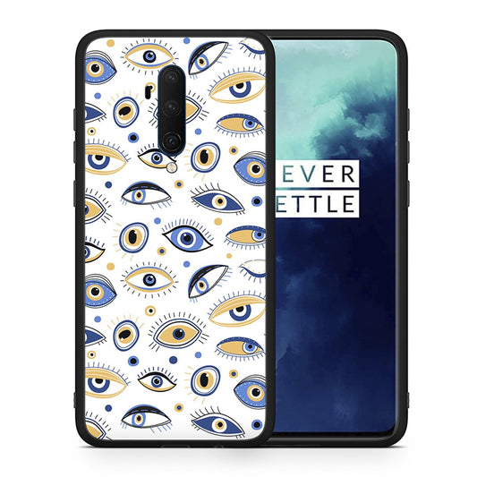 Θήκη OnePlus 7T Pro Ftou Ftou από τη Smartfits με σχέδιο στο πίσω μέρος και μαύρο περίβλημα | OnePlus 7T Pro Ftou Ftou case with colorful back and black bezels