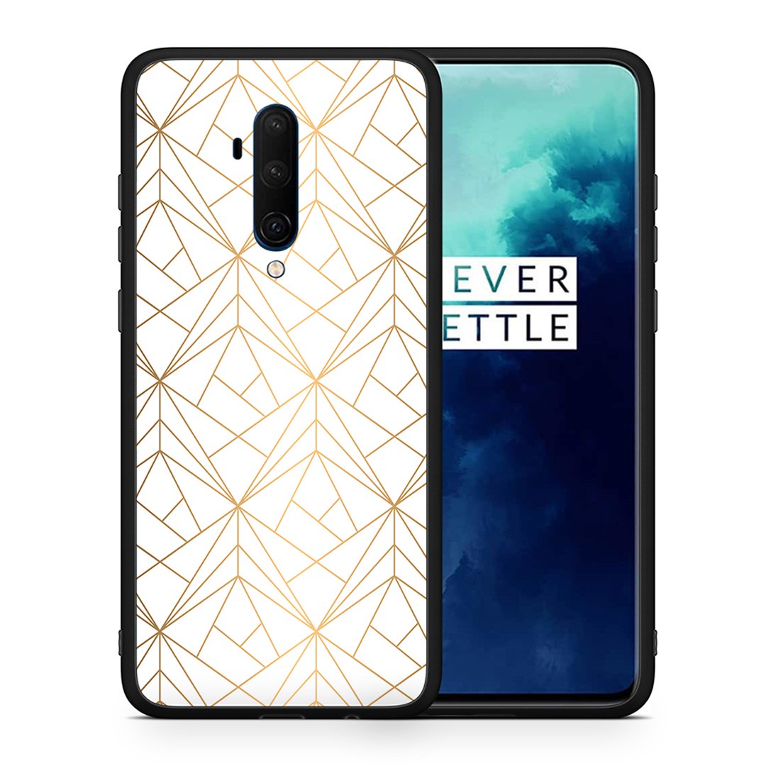 Θήκη OnePlus 7T Pro Luxury White Geometric από τη Smartfits με σχέδιο στο πίσω μέρος και μαύρο περίβλημα | OnePlus 7T Pro Luxury White Geometric case with colorful back and black bezels