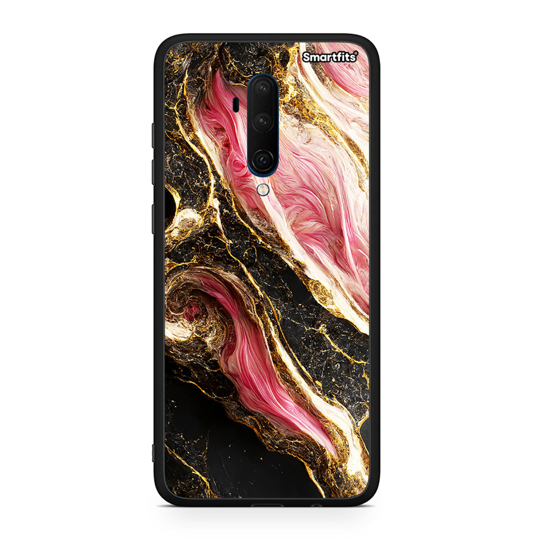 OnePlus 7T Pro Glamorous Pink Marble θήκη από τη Smartfits με σχέδιο στο πίσω μέρος και μαύρο περίβλημα | Smartphone case with colorful back and black bezels by Smartfits