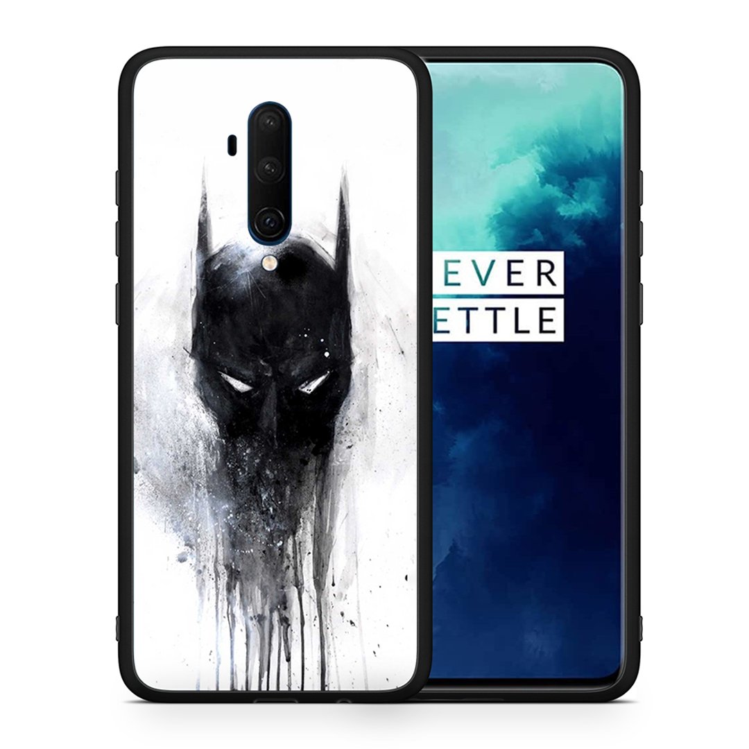 Θήκη OnePlus 7T Pro Paint Bat Hero από τη Smartfits με σχέδιο στο πίσω μέρος και μαύρο περίβλημα | OnePlus 7T Pro Paint Bat Hero case with colorful back and black bezels