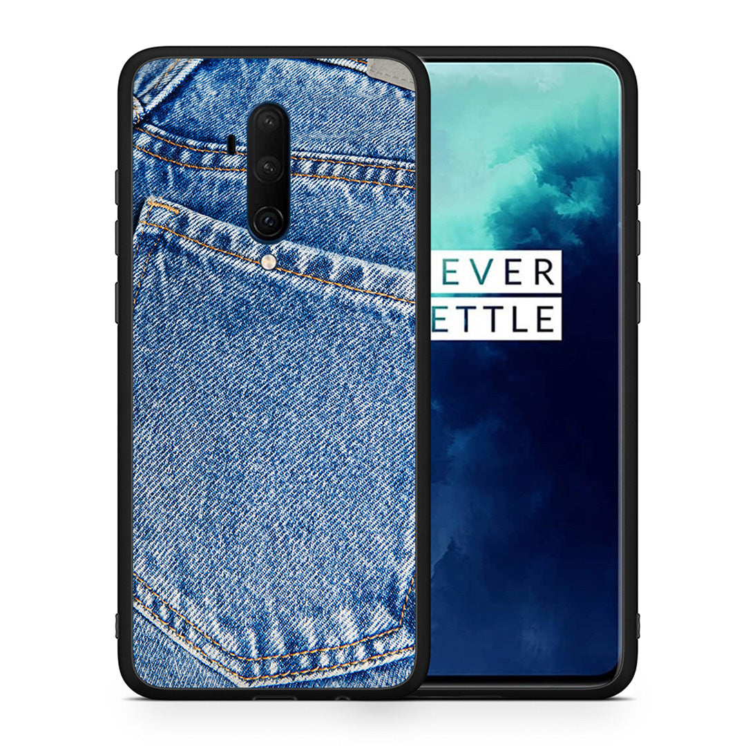 Θήκη OnePlus 7T Pro Jeans Pocket από τη Smartfits με σχέδιο στο πίσω μέρος και μαύρο περίβλημα | OnePlus 7T Pro Jeans Pocket case with colorful back and black bezels