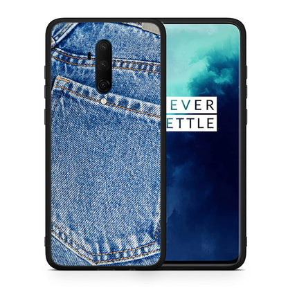 Θήκη OnePlus 7T Pro Jeans Pocket από τη Smartfits με σχέδιο στο πίσω μέρος και μαύρο περίβλημα | OnePlus 7T Pro Jeans Pocket case with colorful back and black bezels