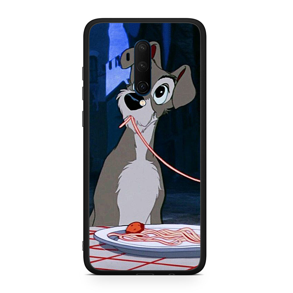 OnePlus 7T Pro Lady And Tramp 1 Θήκη Αγίου Βαλεντίνου από τη Smartfits με σχέδιο στο πίσω μέρος και μαύρο περίβλημα | Smartphone case with colorful back and black bezels by Smartfits