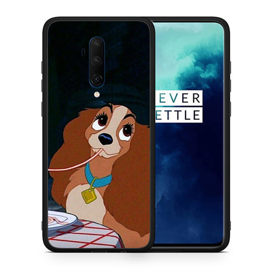 Θήκη Αγίου Βαλεντίνου OnePlus 7T Pro Lady And Tramp 2 από τη Smartfits με σχέδιο στο πίσω μέρος και μαύρο περίβλημα | OnePlus 7T Pro Lady And Tramp 2 case with colorful back and black bezels