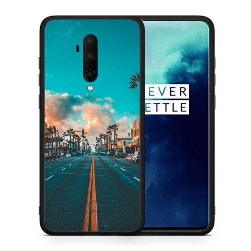 Θήκη OnePlus 7T Pro City Landscape από τη Smartfits με σχέδιο στο πίσω μέρος και μαύρο περίβλημα | OnePlus 7T Pro City Landscape case with colorful back and black bezels