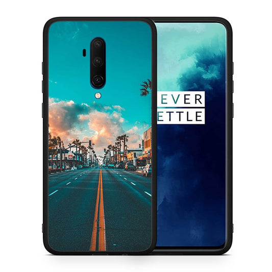 Θήκη OnePlus 7T Pro City Landscape από τη Smartfits με σχέδιο στο πίσω μέρος και μαύρο περίβλημα | OnePlus 7T Pro City Landscape case with colorful back and black bezels
