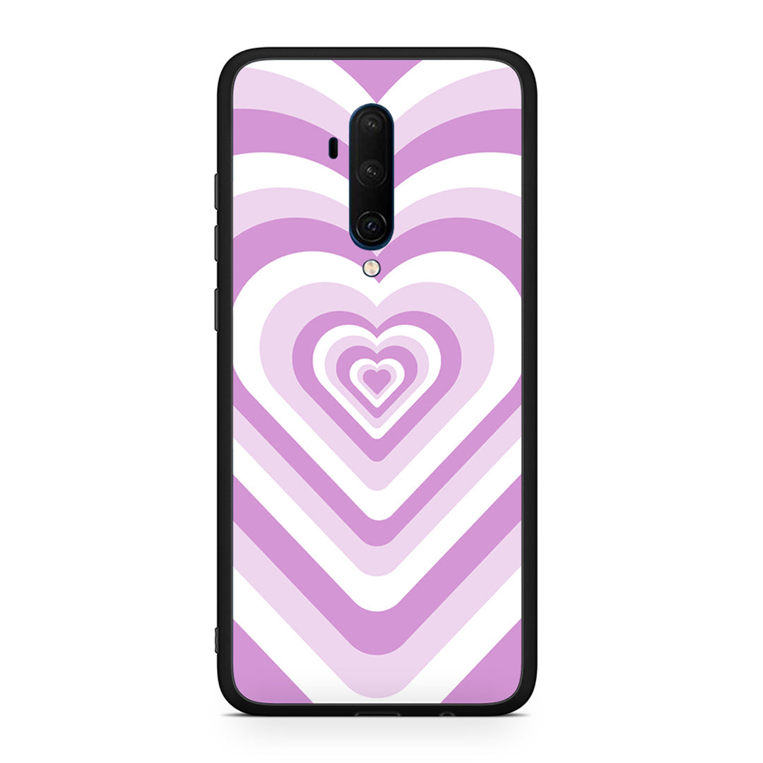 OnePlus 7T Pro Lilac Hearts θήκη από τη Smartfits με σχέδιο στο πίσω μέρος και μαύρο περίβλημα | Smartphone case with colorful back and black bezels by Smartfits