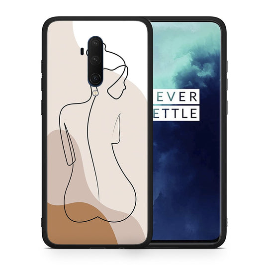 Θήκη OnePlus 7T Pro LineArt Woman από τη Smartfits με σχέδιο στο πίσω μέρος και μαύρο περίβλημα | OnePlus 7T Pro LineArt Woman case with colorful back and black bezels