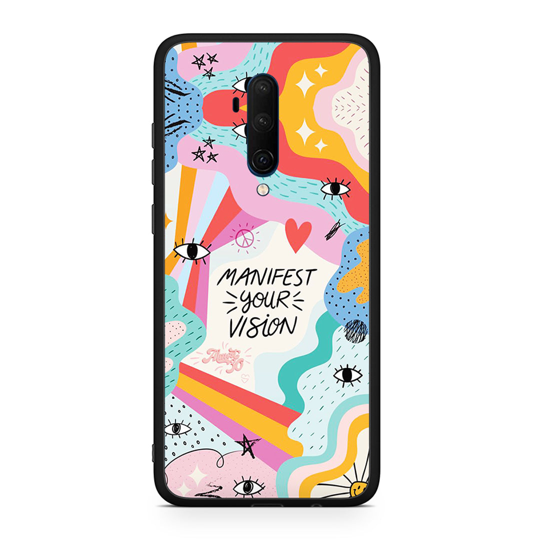 OnePlus 7T Pro Manifest Your Vision θήκη από τη Smartfits με σχέδιο στο πίσω μέρος και μαύρο περίβλημα | Smartphone case with colorful back and black bezels by Smartfits