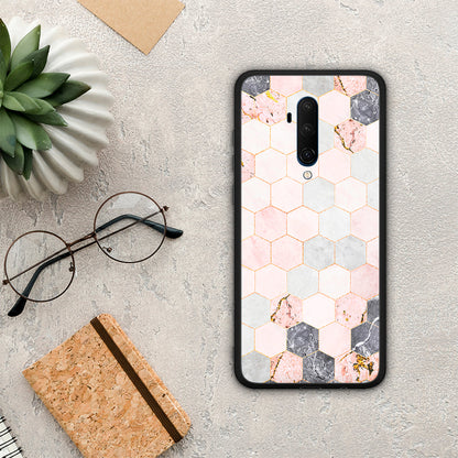 Marble Hexagon Pink - OnePlus 7T Pro θήκη