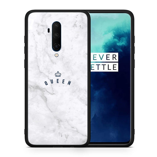 Θήκη OnePlus 7T Pro Queen Marble από τη Smartfits με σχέδιο στο πίσω μέρος και μαύρο περίβλημα | OnePlus 7T Pro Queen Marble case with colorful back and black bezels