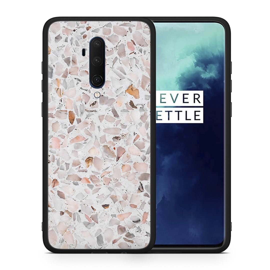Θήκη OnePlus 7T Pro Marble Terrazzo από τη Smartfits με σχέδιο στο πίσω μέρος και μαύρο περίβλημα | OnePlus 7T Pro Marble Terrazzo case with colorful back and black bezels